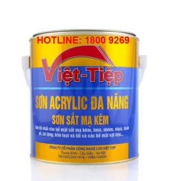 "Lon sơn acrylic đa năng Việt Tiệp dùng cho kim loại, gỗ và bê tông"